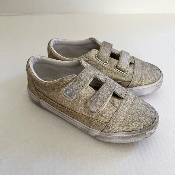 CYNTHIA ROWLEY Hoop And Loop  gold glittery sneakers Sz 12 - Picture 9 of 10